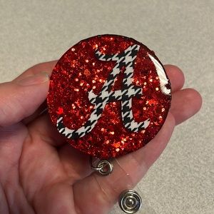 Alabama Glitter Badge Reel, houndstooth A